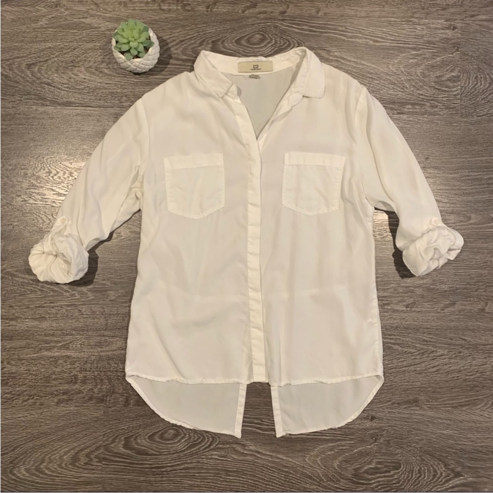 Thread & Supply White Button Down Shirt Size Large